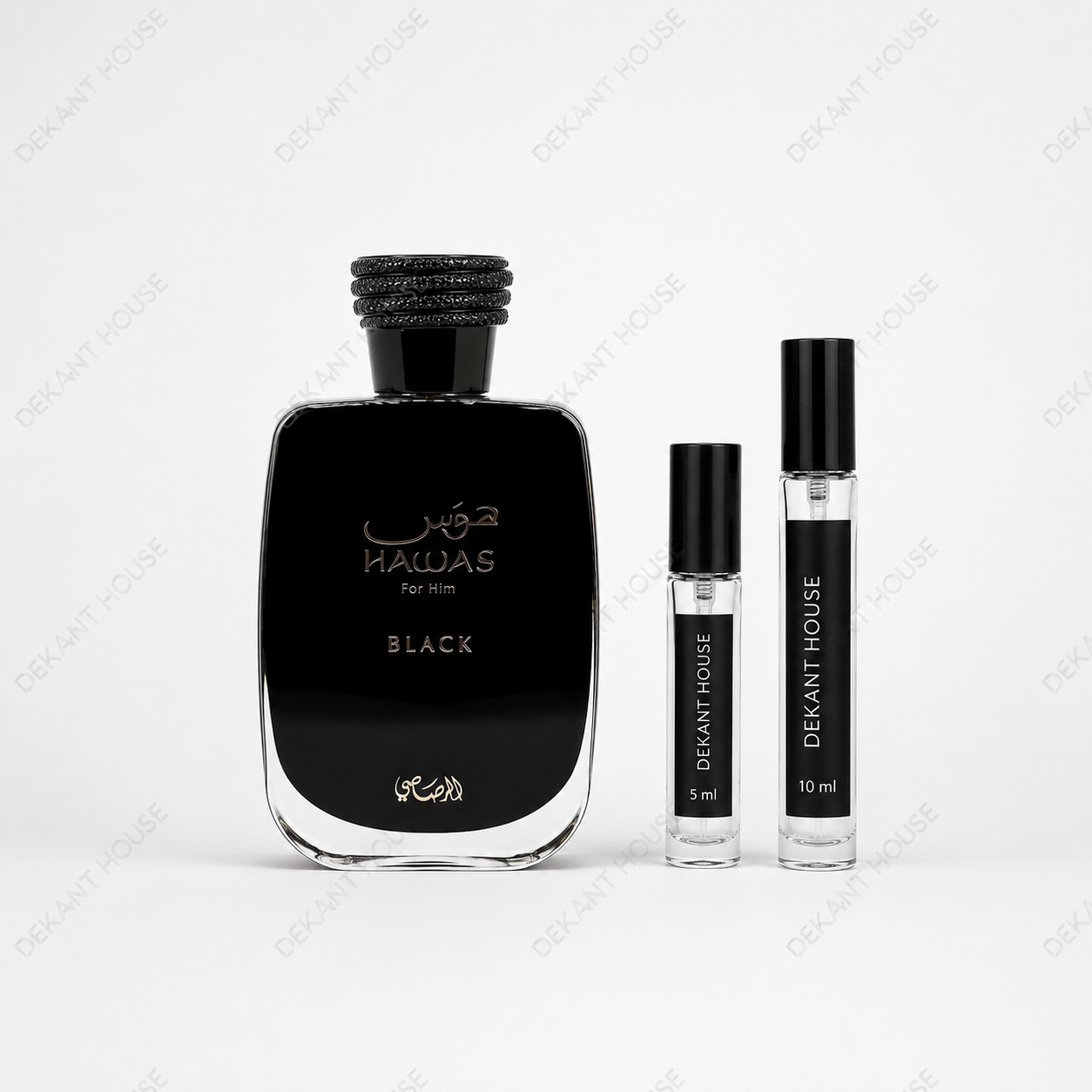 Rasasi Hawas Black EDP 5 ml ve 10 ml Dekant House dekant şişeleri