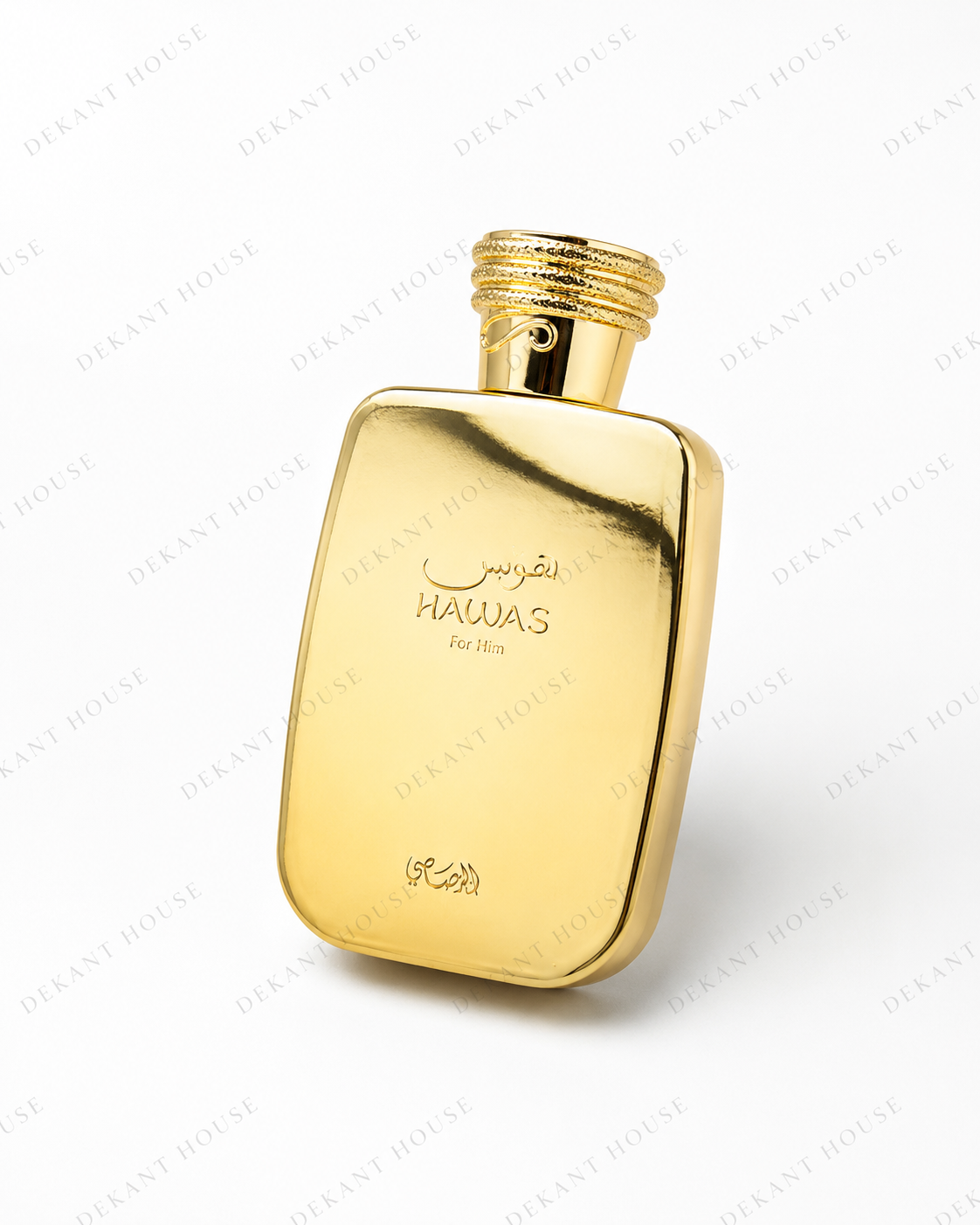 Rasasi Hawas Elixir EDP parfüm şişesi 45 derece açılı görünüm