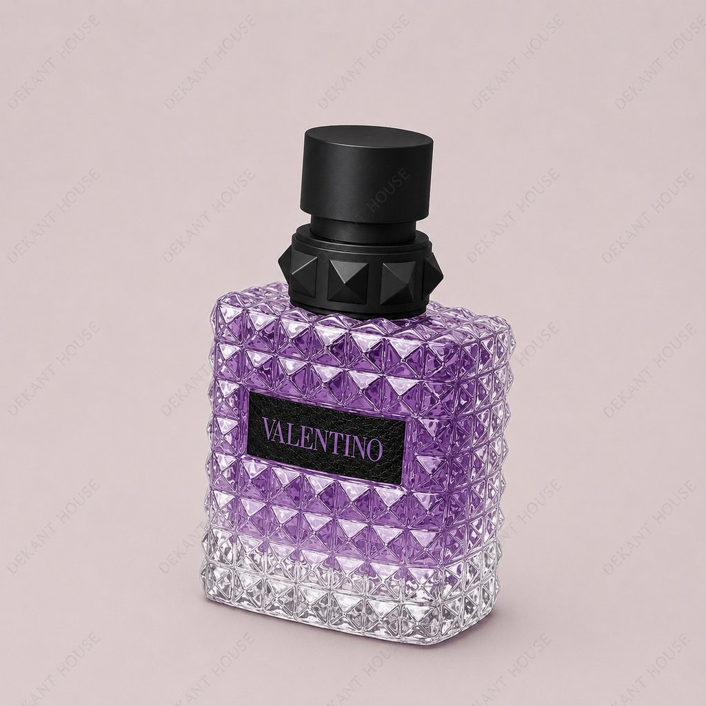 Valentino Born in Rome Purple Melancholia EDP parfüm şişesi 45 derece açılı görünüm